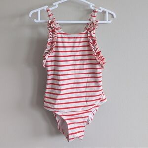 Striped Red and White Kids Swimsuit